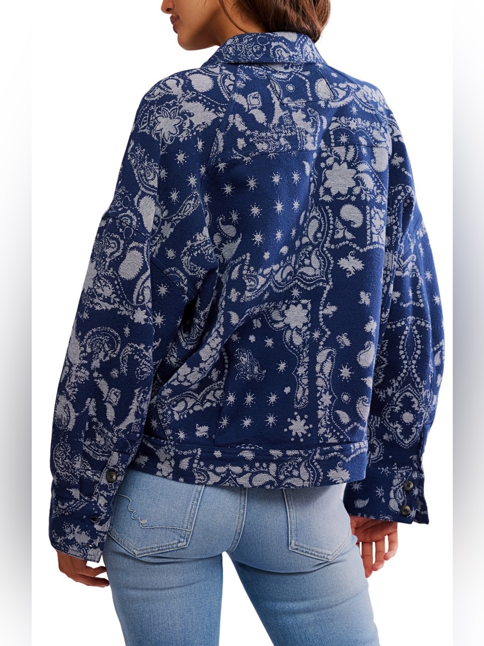 Free People Bandana Jacquard Shirt Jacket - Picture 2 of 6